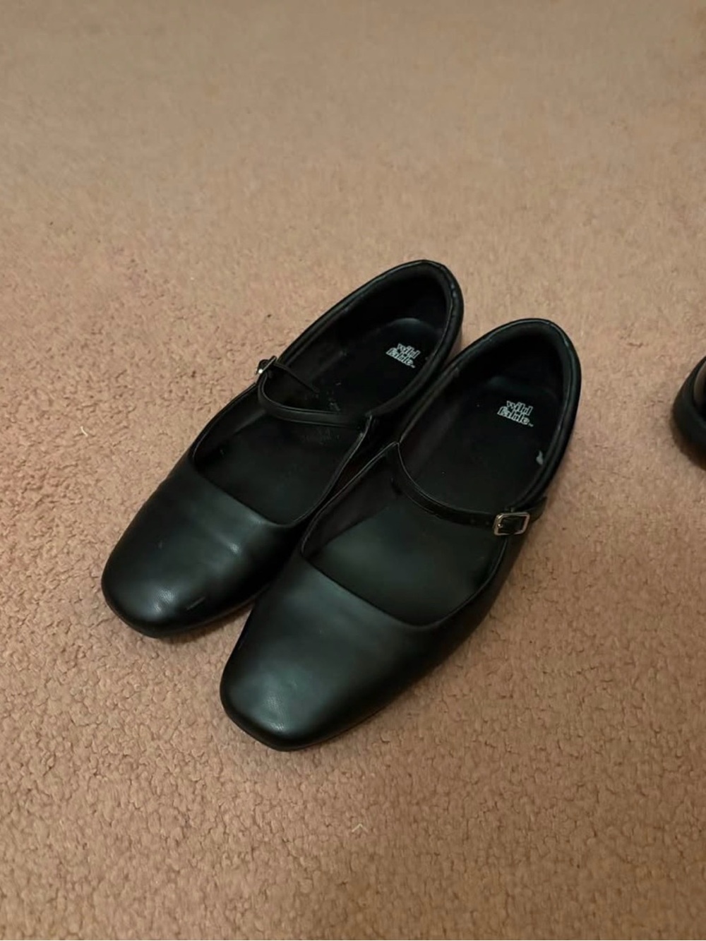 Black Mary Jane Flats with Buckle Strap